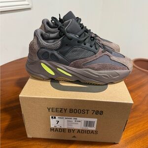 adidas Yeezy Boost 700 Sneakers - Brown, Charcoal & Neon Yellow 7 Men/ 8.5 WMN